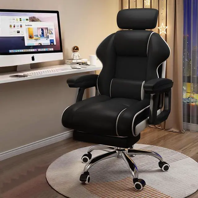 Main image of Executive Computer Chair Home Office Desk Chair,Adjustable Angle, Ergonomic Adjustable Height PU Leather Chairs with Cushions Armrest for Long Time Seating-High Office Chair with Footrest