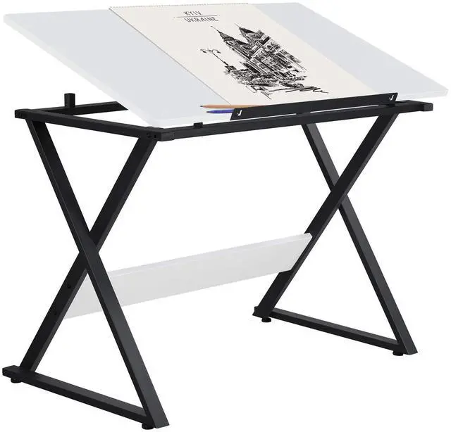 Main image of Drafting Table for Artists Art Desk Drawing Painting Studying Table w/Tilted Tabletop Art Craft Work Station for Adults Home Office School Use