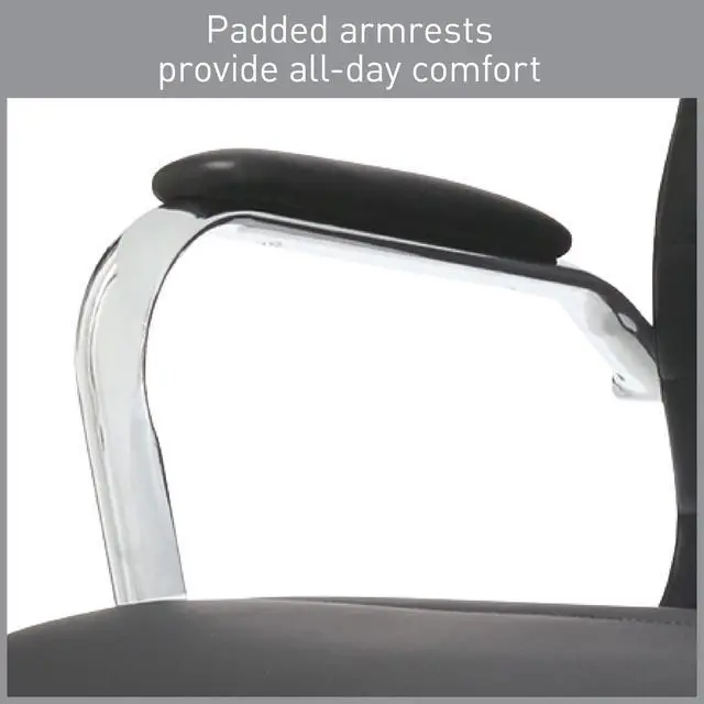 Alt view image 4 of 6 - ® Modern Comfort Series Winsley Bonded Leather Mid-Back Chair, Black
