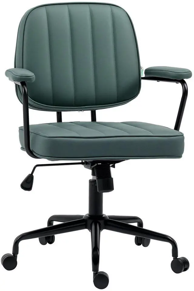Main image of Home Office Chair, Microfiber Computer Desk Chair with Swivel Wheels, Adjustable Height, and Tilt Function, Green