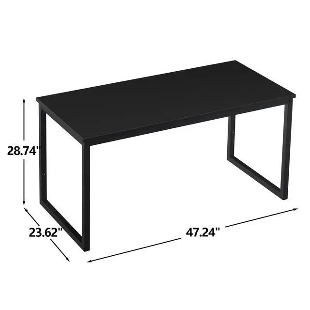 Alt view image 3 of 6 - Computer Desk 47 Inch Modern Sturdy Office Desk PC Laptop Notebook Simple Writing Table for Home Office Workstation, Black