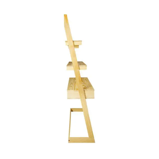 Alt view image 5 of 6 - Freestanding Ladder Desk with Drawer, Natural