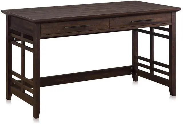 Main image of Modern Simple Home Office Computer Laptop Writing Desk Wood Study Table Workstation with Drawers - 55 Inch - Norrell (Espresso)