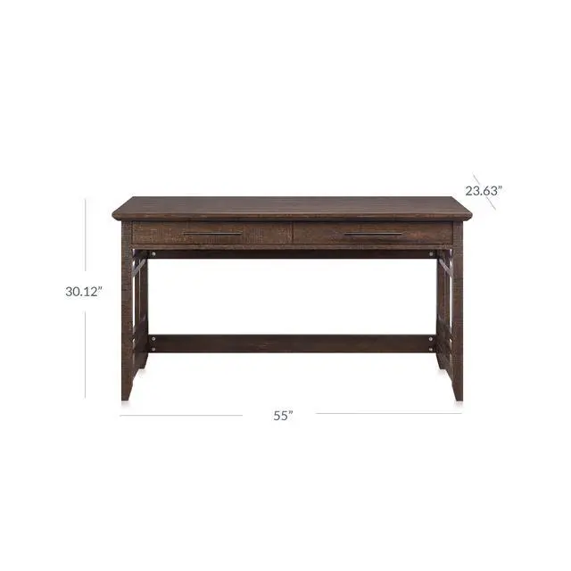 Alt view image 5 of 6 - Modern Simple Home Office Computer Laptop Writing Desk Wood Study Table Workstation with Drawers - 55 Inch - Norrell (Espresso)