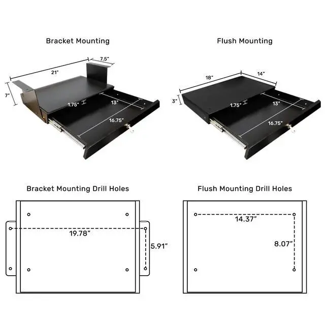 Alt view image 2 of 3 - Stand Up Desk Store Add-On Office Sliding Under-Desk Drawer Storage Organizer for Standing Desks (White, Lockable with Padded Laptop Shelf)