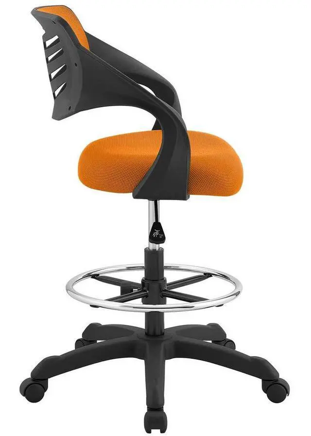 Alt view image 3 of 6 - Thrive Drafting Chair - Tall Office Chair for Adjustable Standing Desks in Orange