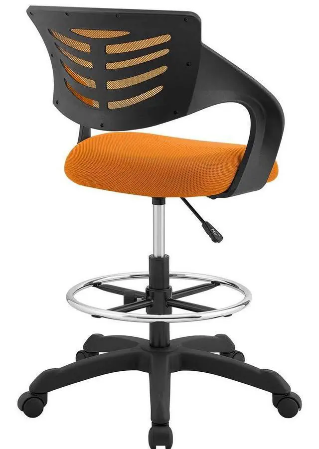 Alt view image 4 of 6 - Thrive Drafting Chair - Tall Office Chair for Adjustable Standing Desks in Orange