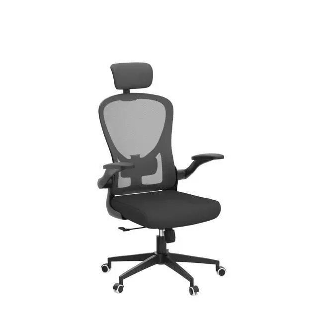 Alt view image 5 of 6 - Drafting Chair, Ergonomic Tall Office Chairs for Standing Desk, Home Office Desk Chair with Lumbar Support and Adjustable Flip-up Armrests & footrest (02Black)