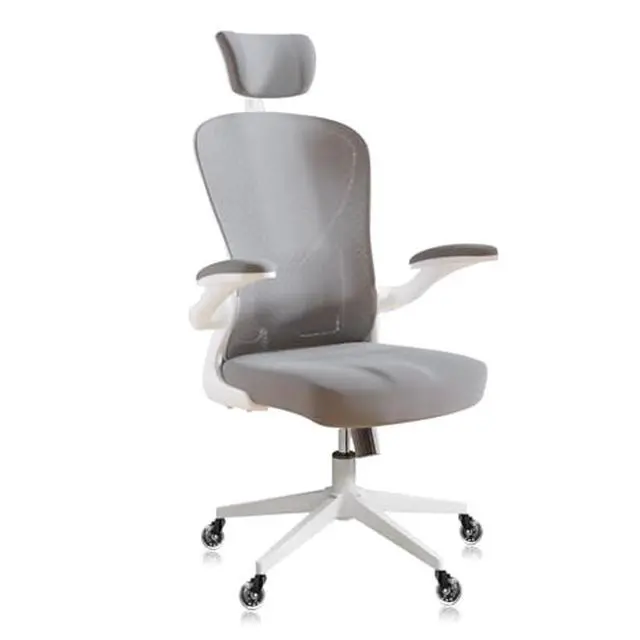 Alt view image 3 of 6 - Drafting Chair, Ergonomic Tall Office Chairs for Standing Desk, Home Office Desk Chair with Lumbar Support and Adjustable Flip-up Armrests & footrest (02Grey)