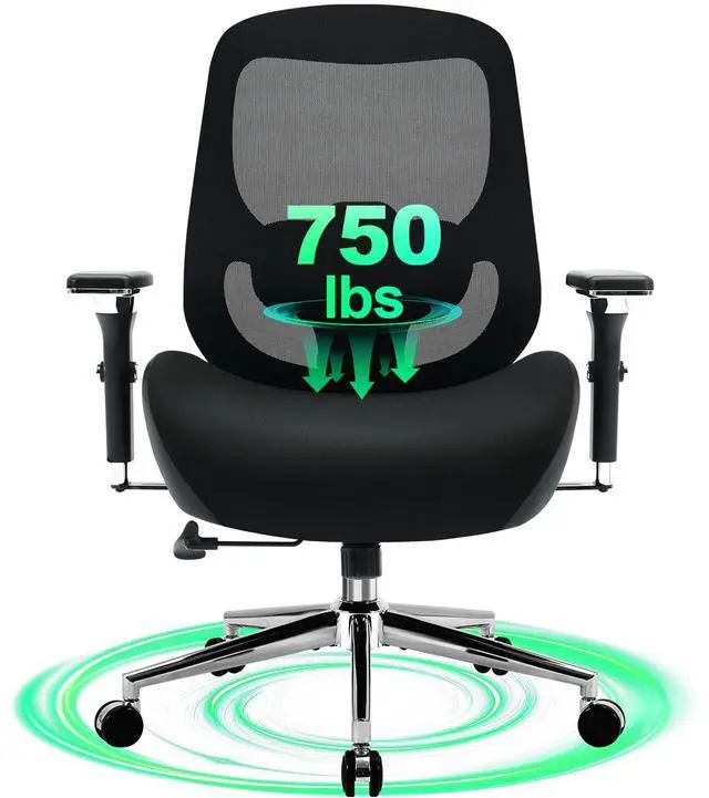 Main image of 700lbs Big and Tall Office Chair for Heavy People Ergonomic Mesh Desk Chair with Wide Thick Seat Cushion,Adjustable Lumbar Support and 4D Armrests for Aitting All Day