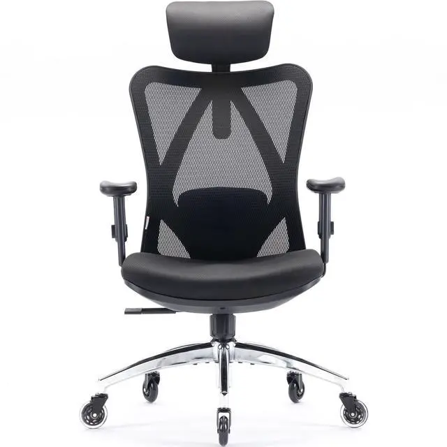 Main image of M18 Upgraded Wheels Office Chair Ergonomic Desk Chair, Breathable Mesh Design High Back Computer Chair, Adjustable Headrest and Lumbar Support (Light Black)