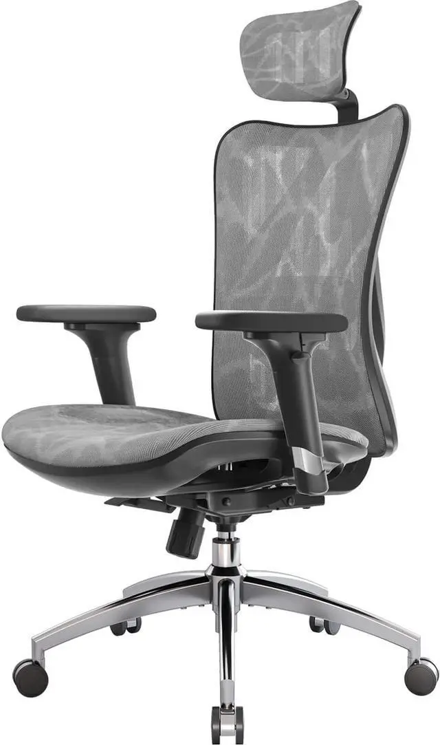 Main image of M57 Ergonomic Mesh Office Chair, High Back Home Desk Chair with 3D Armrests, Lumbar Support and Adjustable Headrest, Comfortable Computer Chair, Big & Tall Office Chair Hold 330 LBS-Grey