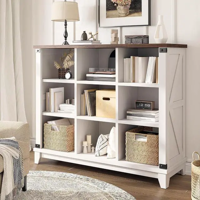 Alt view image 2 of 6 - 9 Cube Storage Organizer and Shelf, Cube Shelf with Storage,White Bookshelf for Bedroom and Home Office