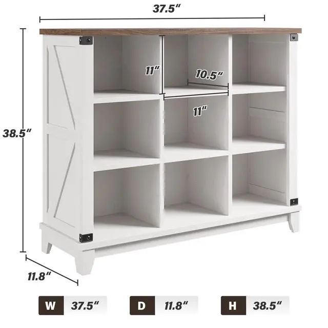 Alt view image 3 of 6 - 9 Cube Storage Organizer and Shelf, Cube Shelf with Storage,White Bookshelf for Bedroom and Home Office