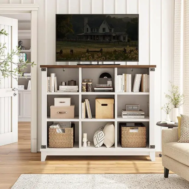 Alt view image 6 of 6 - 9 Cube Storage Organizer and Shelf, Cube Shelf with Storage,White Bookshelf for Bedroom and Home Office