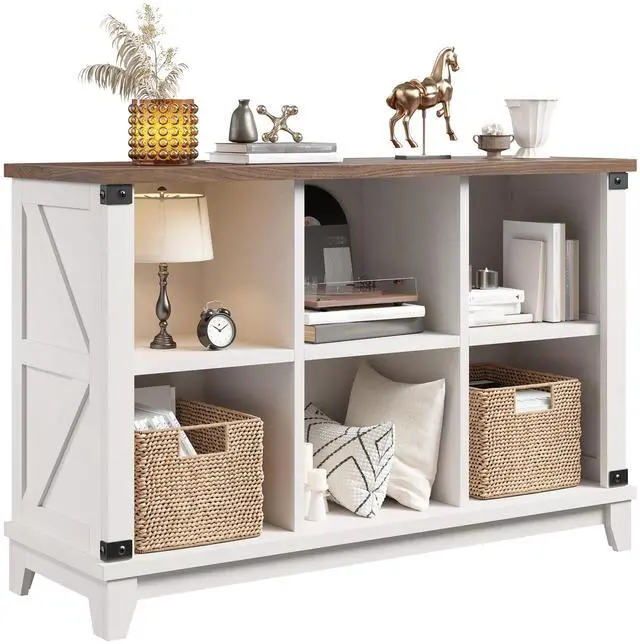Main image of 6 Cube Storage Organizer and Shelf, Cube Storage Shelf,White Bookshelf with Storage for Bedroom and Home Office