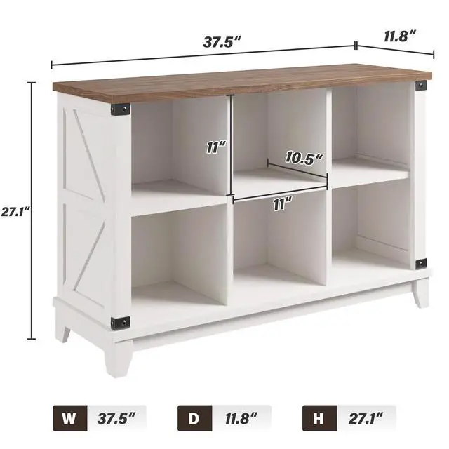 Alt view image 3 of 6 - 6 Cube Storage Organizer and Shelf, Cube Storage Shelf,White Bookshelf with Storage for Bedroom and Home Office