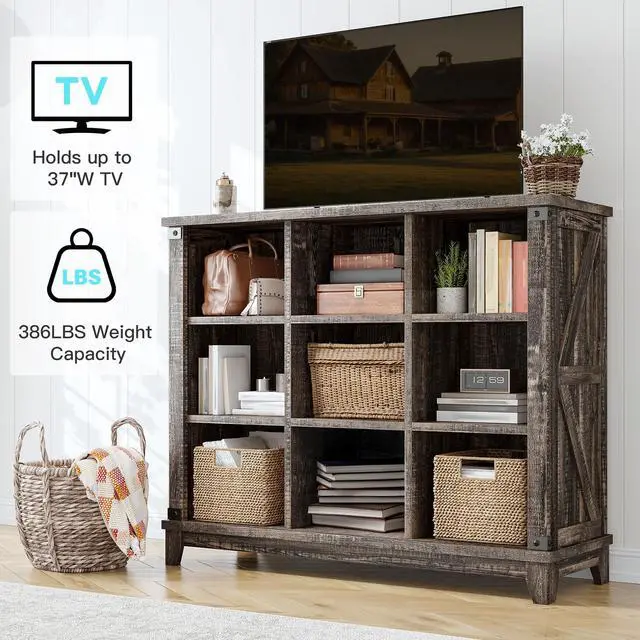 Alt view image 5 of 6 - 9 Cube Storage Organizer and Shelves, Cubby Storage Organizer, Bookshelves with Storage for Home and Bedroom, Black Oak