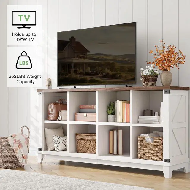 Alt view image 5 of 6 - 8-Cube Storage Organizer, Farmhouse Bookshelf, Display Shelf for Living Room, Bedroom, Home Office, White