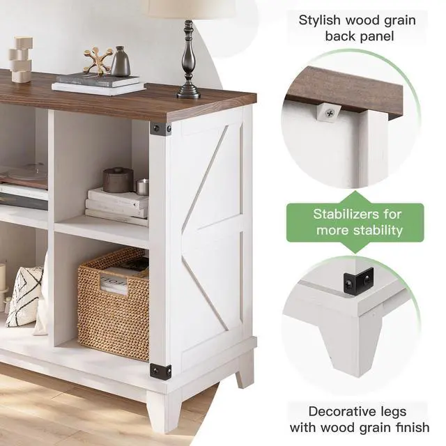 Alt view image 6 of 6 - 8-Cube Storage Organizer, Farmhouse Bookshelf, Display Shelf for Living Room, Bedroom, Home Office, White