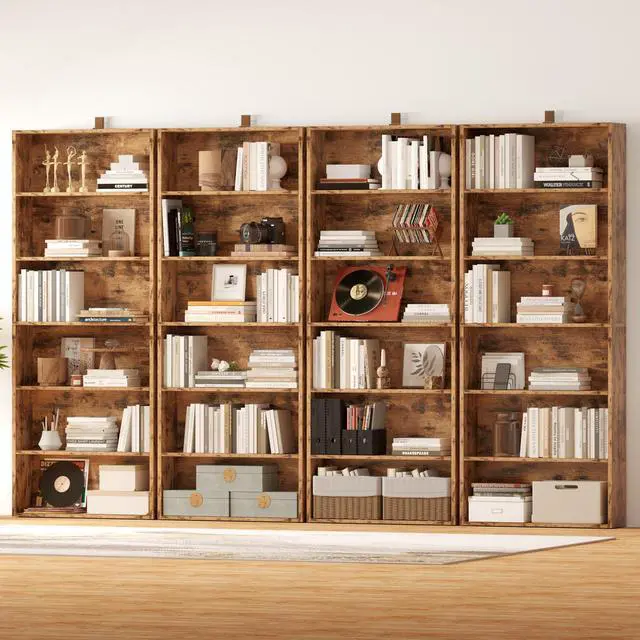 Alt view image 4 of 6 - Bookshelves and Bookcases Set of 2 Floor Standing 6 Tiers Display Storage Shelves 70 in Tall Bookcase Home Decor Furniture for Home Office, Living Room, Bed Room
