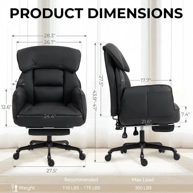 Alt view image 2 of 6 - Cross Legged Office Chair with Pivoting Armrests,Criss Cross Chair with Pocket Spring Seat & Back,Reclining Computer Gaming Chair with Footrest and Metal Base (Black)