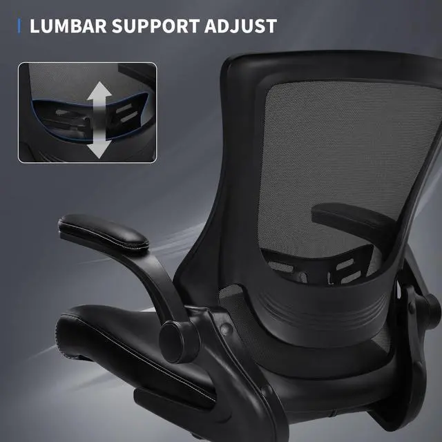 Alt view image 4 of 6 - Tall Office Chair for Standing Desk, Drafting Chair with Footrest Ring, PU Leather Recline High Office Tall Desk Chair with Adjustable Lumbar Support