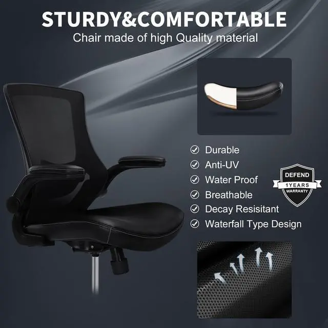 Alt view image 6 of 6 - Tall Office Chair for Standing Desk, Drafting Chair with Footrest Ring, PU Leather Recline High Office Tall Desk Chair with Adjustable Lumbar Support