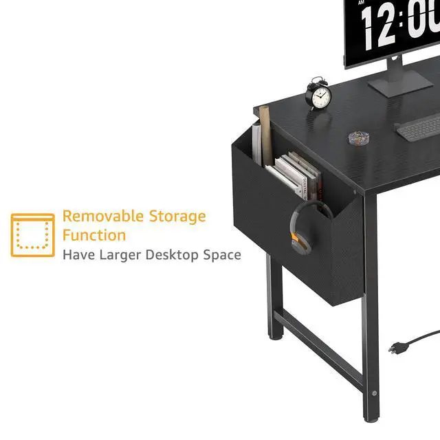 Alt view image 6 of 6 - Small L Shaped Gaming Desk with Shelves, 40 Inch Small Corner Computer Gaming Desk for Boys Teens Bedroom, Study Work PC Desks for Home Office Bedroom, Black