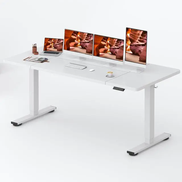 Main image of Adjustable Standing Desk, Large 79x31 Inches Standing Desk with Cable Management, Height Adjustable Home Office Computer Desk 2 Box Packaging with Memory Preset& Cup Holder, White