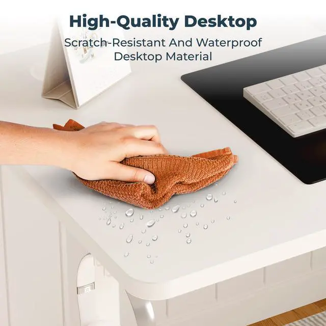 Alt view image 6 of 6 - Adjustable Standing Desk, Large 79x31 Inches Standing Desk with Cable Management, Height Adjustable Home Office Computer Desk 2 Box Packaging with Memory Preset& Cup Holder, White