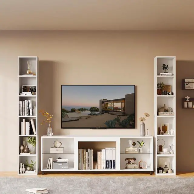Alt view image 4 of 6 - 71.5" Tall Narrow Bookshelf, 6-Tier Cube Display Rack, Modern Corner Bookshelf with Storage Space, CD Storage Cabinet for Home Office (White 1 Pack, 6-Tier) | Cube Display Rack