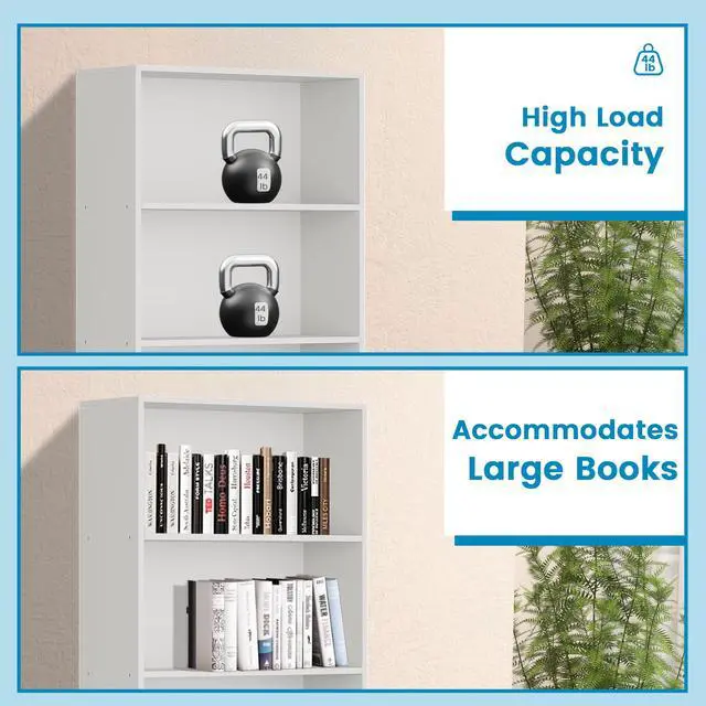 Alt view image 5 of 6 - 71" Tall 6-Tier Bookshelf, Large Open Display Bookcase with Ample Storage, Floor Standing Book Shelf for Living Room, Home Office, Bed Room, White