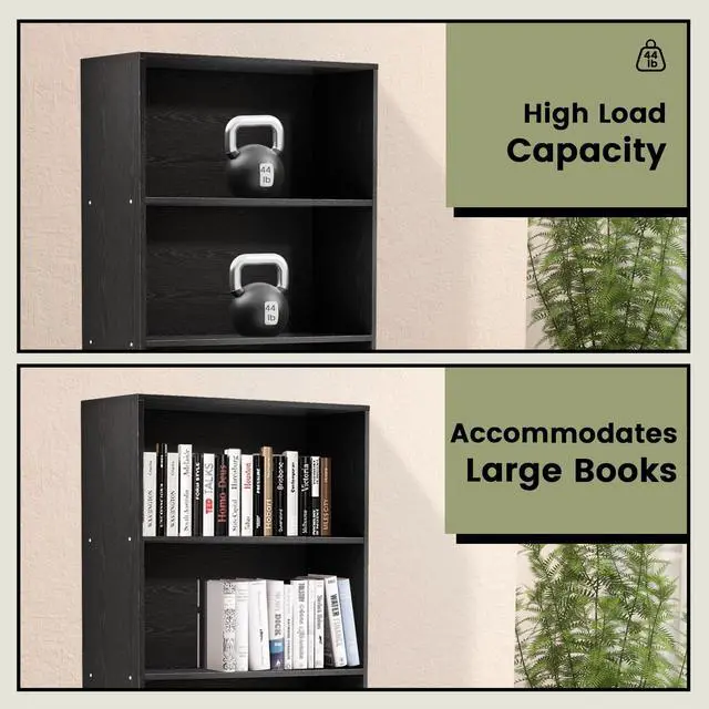 Alt view image 6 of 6 - 71" Tall 6-Tier Bookshelf, Large Open Display Bookcase with Ample Storage, Floor Standing Book Shelf for Living Room, Home Office, Bed Room, Black