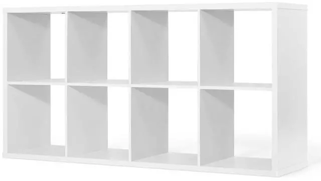 Main image of Sturdy Room 13-Inch Cube Storage Organizer Shelf, with Extra Thick Exterior Edge, Open Storage Shelf Divider, Bookcase, 6-Cube / 8-Cube / 9-Cube, Colors Available in Rustic Grey Oak and White