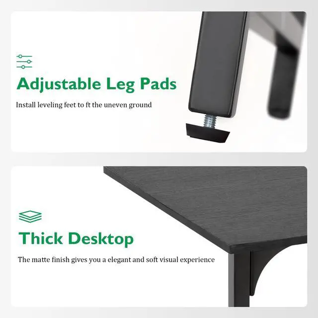 Alt view image 4 of 6 - 32 Inch Home Office Desk and Chair Set,32 Inch Computer Desk with Ergonomic Height Adjustable Office Chair for Home Office,Black&Black