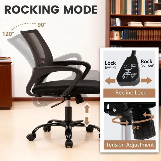 Alt view image 4 of 6 - 32 Inch Home Office Desk and Chair Set,32 Inch Computer Desk with Ergonomic Height Adjustable Office Chair for Home Office,Pink&Black