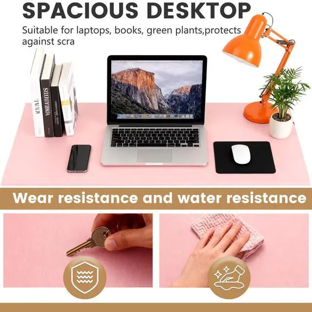 Alt view image 2 of 6 - 32 Inch Home Office Desk and Chair Set,32 Inch Computer Desk with Ergonomic Height Adjustable Office Chair for Home Office,Pink&White