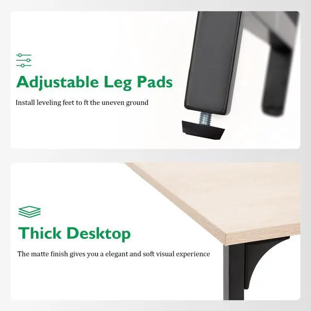 Alt view image 5 of 6 - 32 Inch Home Office Desk and Chair Set,32 Inch Computer Desk with Ergonomic Height Adjustable Office Chair for Home Office,Nature&Black