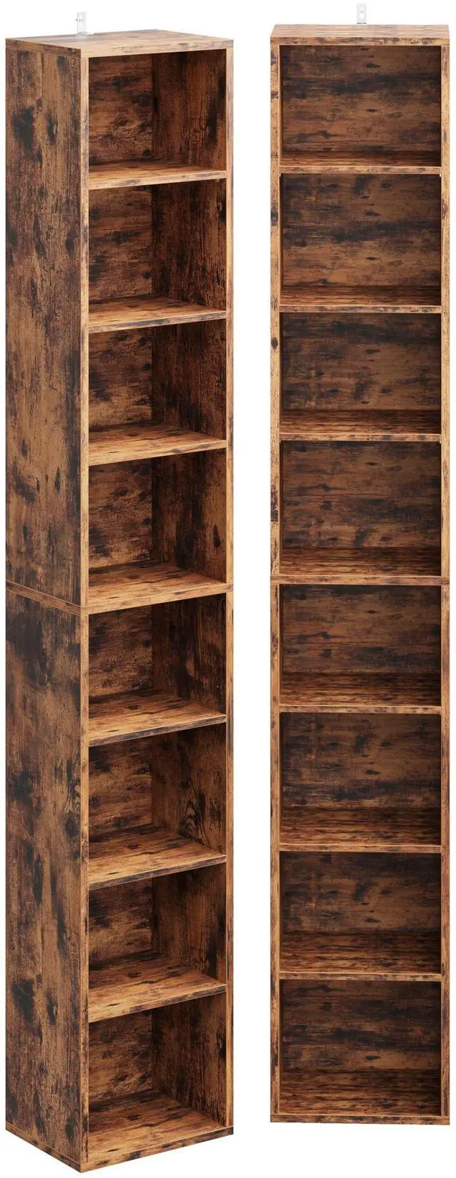 Main image of Tall Narrow Bookshelf 8 Tiers 71in Set of 2, Compact Corner Bookcase, Easy to Match for Living Room, Office, Study, Bedroom