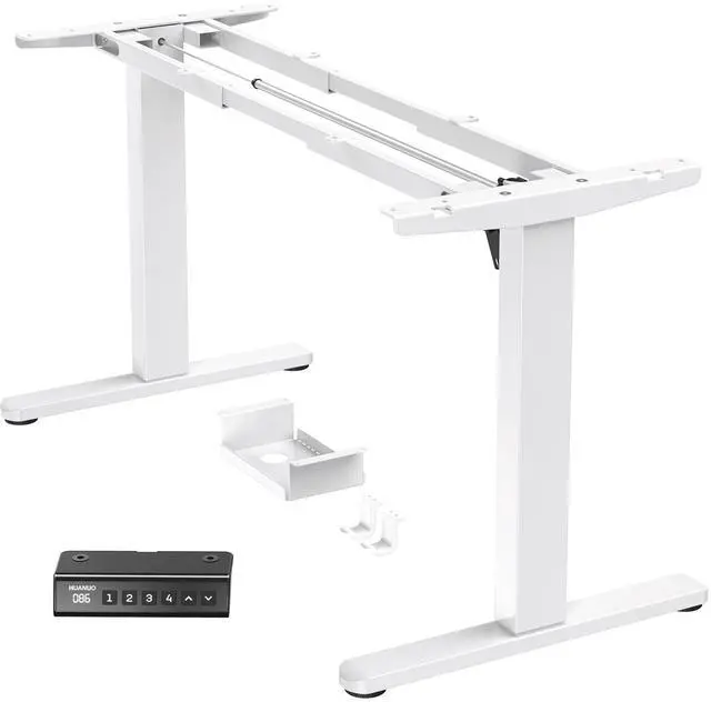 Main image of Standing Desk Frame with 220lbs Powerful Brushless Motor, Double Crossbeam Structure, Thick Adjustable Desk Legs, for Max 35.4 x 86.6 Desktop, for Home Office, White Frame Only