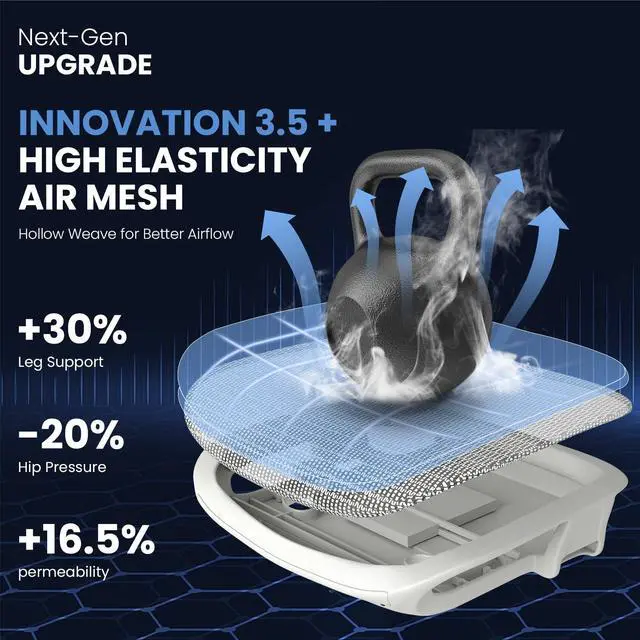 Alt view image 6 of 6 - Ergonomic Office Chair with Footrest, Big and Tall Desk Chair with Lumbar Support, High Back Home Desk Chair for Long Desk Work, Swivel Rolling Computer Seating with 6D Armrest for Home Office