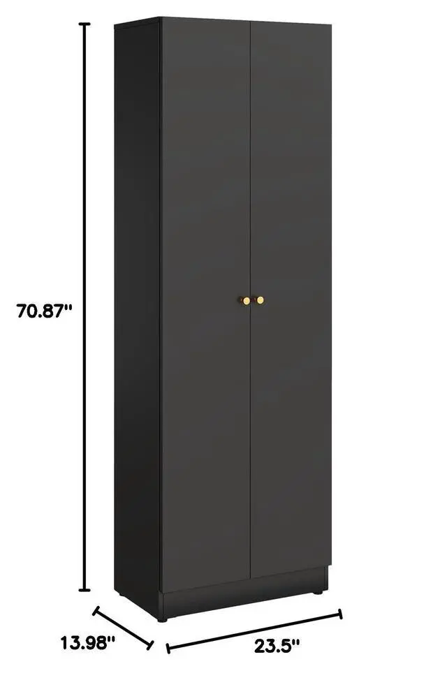 Alt view image 3 of 6 - Metal Bookshelf with Doors, Tall Bookcase with Adjustable Shelves, 5-Tier Book Case Shelf Storage Organizer Storage Cabinet for Home Office Living Room