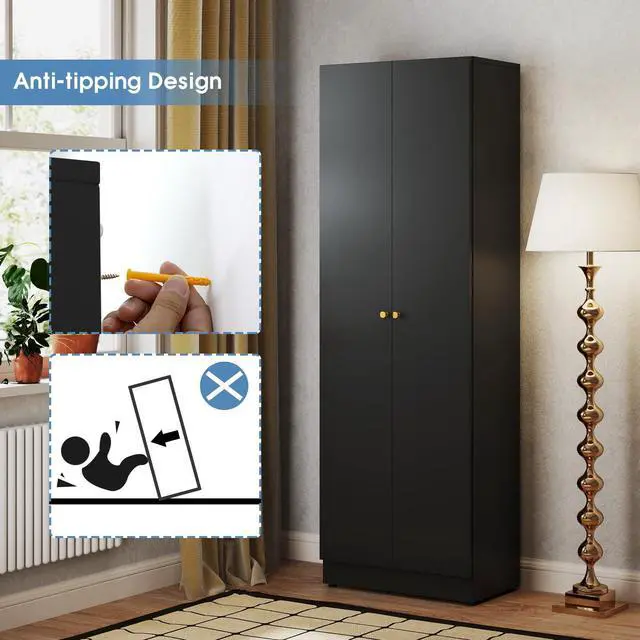 Alt view image 6 of 6 - Metal Bookshelf with Doors, Tall Bookcase with Adjustable Shelves, 5-Tier Book Case Shelf Storage Organizer Storage Cabinet for Home Office Living Room