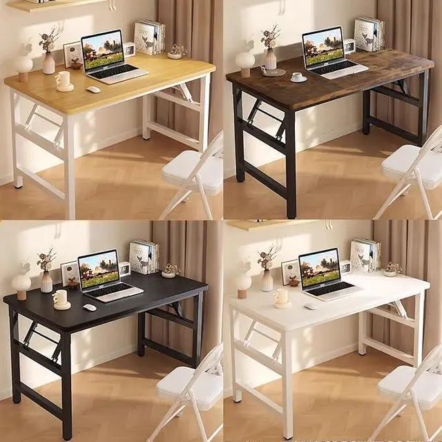 Alt view image 5 of 5 - Folding Desk,39.4 Inch No Assembly Folding Computer Desk, Space-Saving Small Desk for Home Office Bedroom Dorm Study, Compact Portable Foldable Laptop Desk