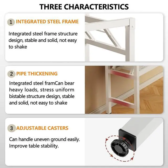 Alt view image 3 of 5 - Folding Desk,39.4 Inch No Assembly Folding Computer Desk, Space-Saving Small Desk for Home Office Bedroom Dorm Study, Compact Portable Foldable Laptop Desk