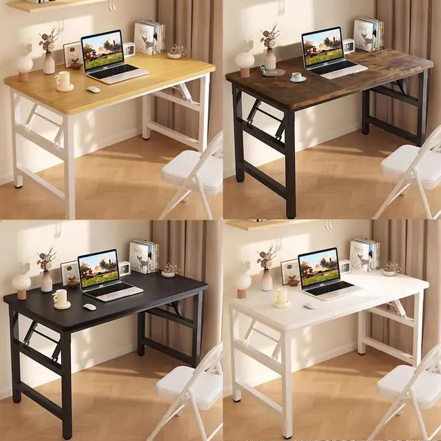 Alt view image 5 of 5 - Folding Desk,39.4 Inch No Assembly Folding Computer Desk, Space-Saving Small Desk for Home Office Bedroom Dorm Study, Compact Portable Foldable Laptop Desk