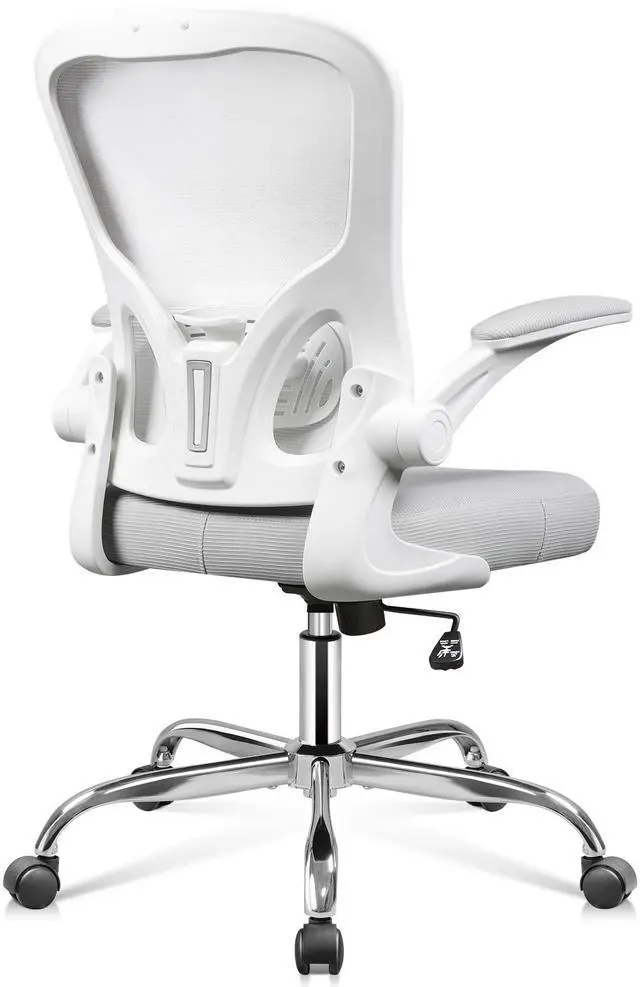 Main image of Office Chair Ergonomic Computer Desk Chair with Flip-up Armrests, Comfy Mesh with Adjustable Lumbar Support, White