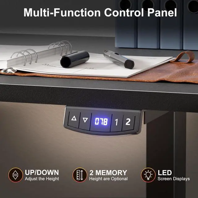 Alt view image 4 of 6 - L Shaped Electric Standing Desk,63 Inch Adjustable Height Sit to Stand Corner Desk with Memory Presets, Reversible Computer Table for Home Office, Work and Study, Black
