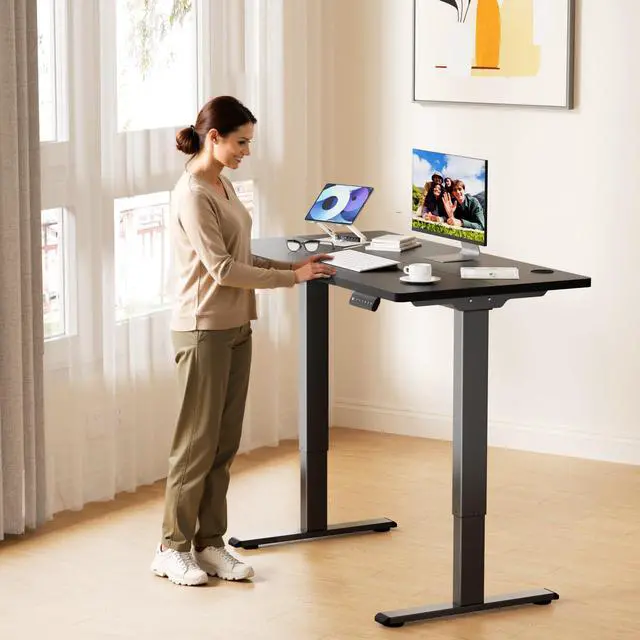 Alt view image 2 of 6 - Dual Motor Electric Standing Desk Frame for 43.3 to 70.8" Table Tops, 330lbs Weight Capacity,Ergonomic Standing Height Adjustable Base with Memory Controller,Black Frame Only